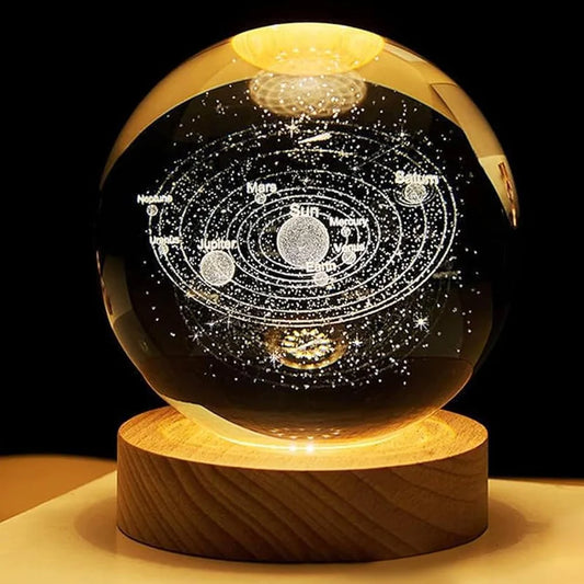 SOLAR SYSTEM 3D CRYSTAL BALL LAMP